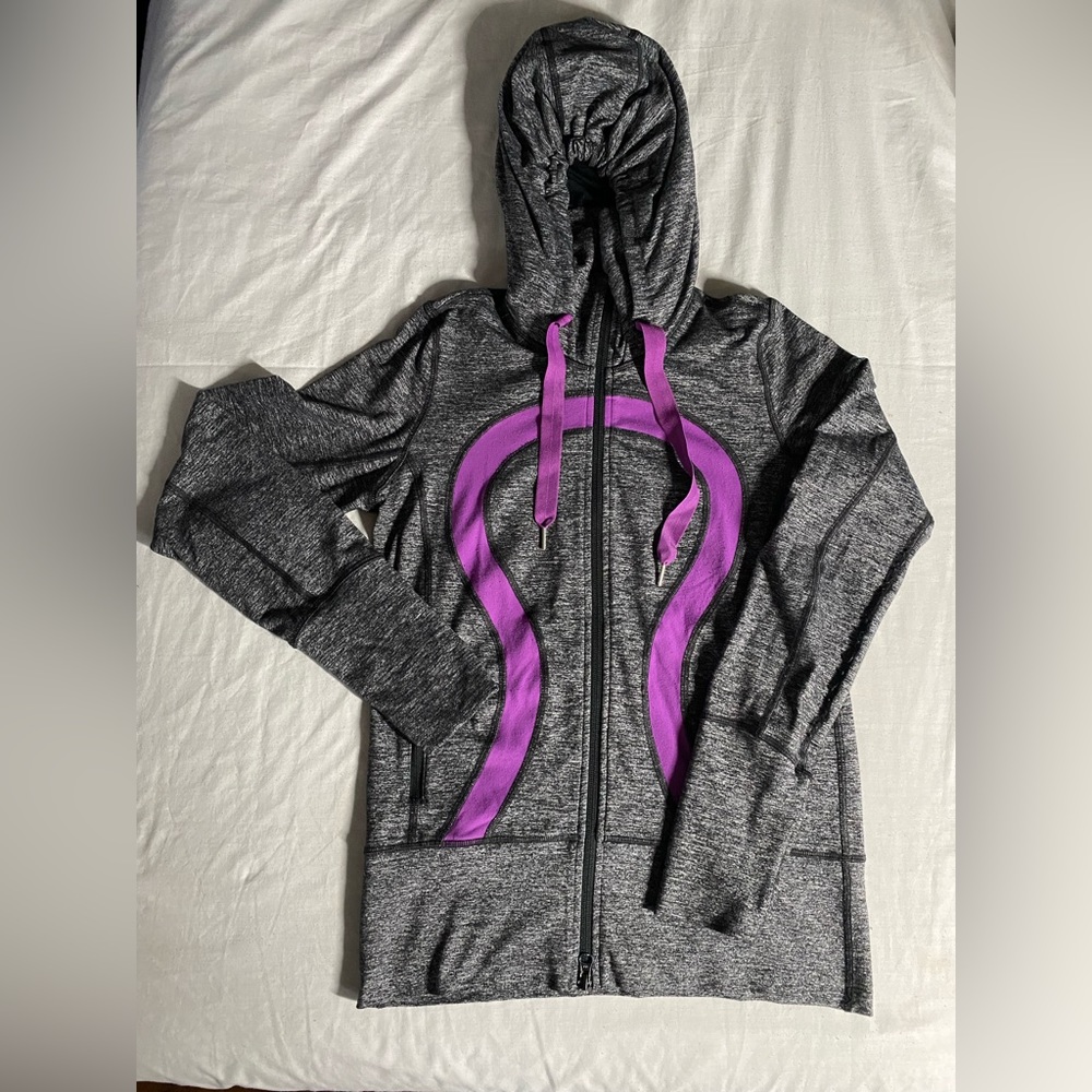Lululemon Stride jacket size 6 Heathered black and grape
